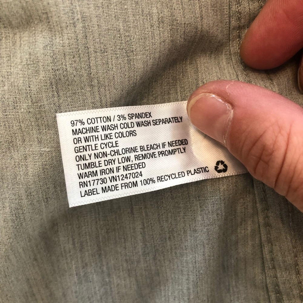 NWOT GOODFELLOW & CO Light Grey Long Sleeve Collared Pocket Button Down Shirt - Picture 13 of 14